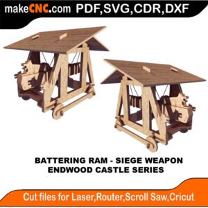 EDW Castle Battering Ram Weapon MakeCNC SVG DXF PDF CDR 3D puzzle pattern product image