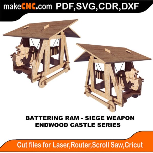 EDW Castle Battering Ram Weapon MakeCNC SVG DXF PDF CDR 3D puzzle pattern product image