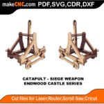 EDW Castle Catapult Weapon MakeCNC SVG DXF PDF CDR 3D puzzle pattern product image