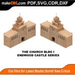 EDW Castle Church Building i MakeCNC SVG DXF PDF CDR 3D puzzle pattern product image