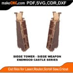 EDW Castle Siege Tower MakeCNC SVG DXF PDF CDR 3D puzzle pattern product image