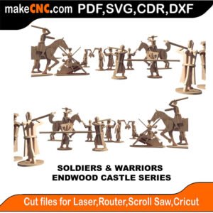 EDW Castle Soldiers Warriors MakeCNC SVG DXF PDF CDR 3D puzzle pattern product image