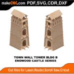 EDW Castle Town Wall Tower B MakeCNC SVG DXF PDF CDR 3D puzzle pattern product image
