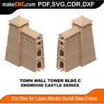 EDW Castle Town Wall Tower C MakeCNC SVG DXF PDF CDR 3D puzzle pattern product image