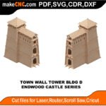 EDW Castle Town Wall Tower D MakeCNC SVG DXF PDF CDR 3D puzzle pattern product image