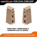 EDW Castle Town Wall Tower E MakeCNC SVG DXF PDF CDR 3D puzzle pattern product image