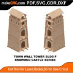 EDW Castle Town Wall Tower F MakeCNC SVG DXF PDF CDR 3D puzzle pattern product image