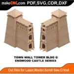 EDW Castle Town Wall Tower G MakeCNC SVG DXF PDF CDR 3D puzzle pattern product image