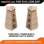 EDW Castle Town Wall Tower H MakeCNC SVG DXF PDF CDR 3D puzzle pattern product image