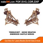 EDW Castle Trebuchet Siege MakeCNC SVG DXF PDF CDR 3D puzzle pattern product image