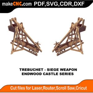EDW Castle Trebuchet Siege MakeCNC SVG DXF PDF CDR 3D puzzle pattern product image