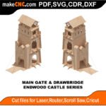 EWD Castle Main Gate Drawbridge MakeCNC SVG DXF PDF CDR 3D puzzle pattern product image