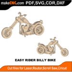 Easy Rider Billy Bike MZST MakeCNC SVG DXF PDF CDR 3D puzzle pattern product image