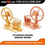Engine Atkinson MakeCNC SVG DXF PDF CDR 3D puzzle pattern product image