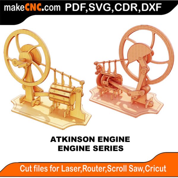 Engine Atkinson MakeCNC SVG DXF PDF CDR 3D puzzle pattern product image