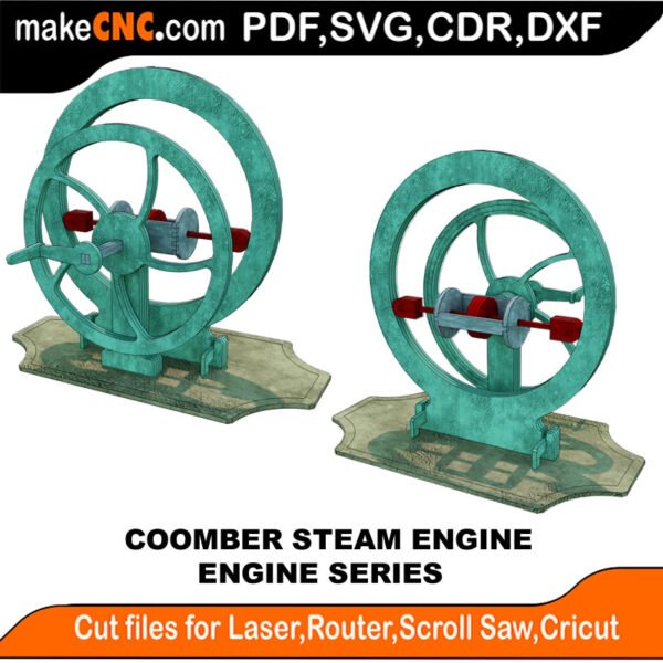 Engine Coomber Steam MakeCNC SVG DXF PDF CDR 3D puzzle pattern product image