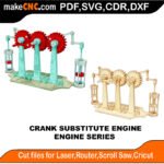 Engine Crank Substitute MakeCNC SVG DXF PDF CDR 3D puzzle pattern product image
