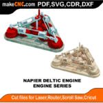 Engine Napier Deltic MakeCNC SVG DXF PDF CDR 3D puzzle pattern product image
