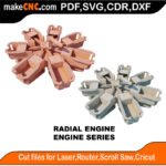 Engine Radial MakeCNC SVG DXF PDF CDR 3D puzzle pattern product image