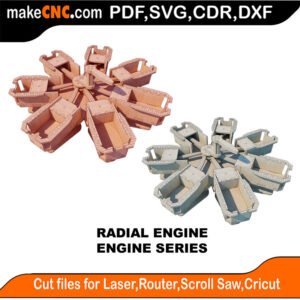 Engine Radial MakeCNC SVG DXF PDF CDR 3D puzzle pattern product image
