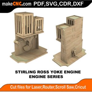 Engine Stirling Ross Yoke MakeCNC SVG DXF PDF CDR 3D puzzle pattern product image