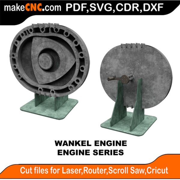 Engine Wankel MakeCNC SVG DXF PDF CDR 3D puzzle pattern product image
