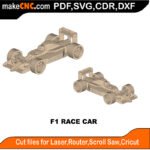 F1 Race Car MZST MakeCNC SVG DXF PDF CDR 3D puzzle pattern product image