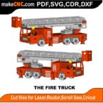 Fire Truck MZST MakeCNC SVG DXF PDF CDR 3D puzzle pattern product image