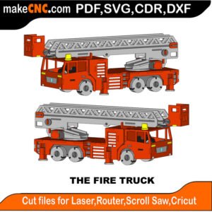 Fire Truck MZST MakeCNC SVG DXF PDF CDR 3D puzzle pattern product image