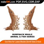 Fish Animal Humpback Whale MakeCNC SVG DXF PDF CDR 3D puzzle pattern product image