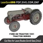 Ford 8N Tractor 1951 MakeCNC SVG DXF PDF CDR 3D puzzle pattern product image