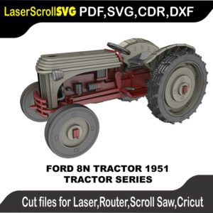 Ford 8N Tractor 1951 MakeCNC SVG DXF PDF CDR 3D puzzle pattern product image