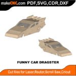 Funny Car Dragster MZST MakeCNC SVG DXF PDF CDR 3D puzzle pattern product image