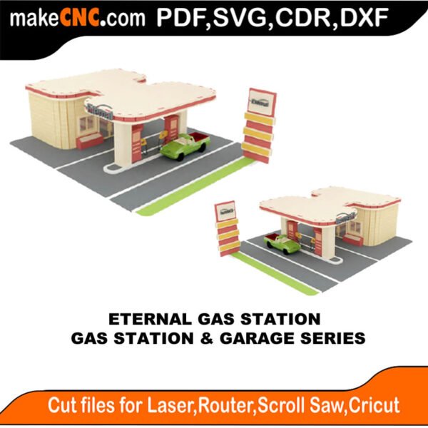 Gas Station Eternal MakeCNC SVG DXF PDF CDR 3D puzzle pattern product image