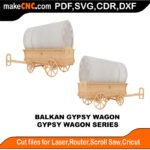 Gypsy Wagon Balkan MakeCNC SVG DXF PDF CDR 3D puzzle pattern product image