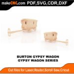 Gypsy Wagon Burton MakeCNC SVG DXF PDF CDR 3D puzzle pattern product image