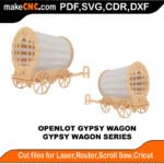 Gypsy Wagon Openlot MakeCNC SVG DXF PDF CDR 3D puzzle pattern product image