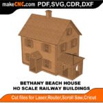 HO Scale Bethany Beach House MakeCNC SVG DXF PDF CDR 3D puzzle pattern product image