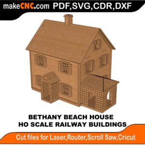 HO Scale Bethany Beach House MakeCNC SVG DXF PDF CDR 3D puzzle pattern product image