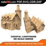HO Scale Coastal Lighthouse MakeCNC SVG DXF PDF CDR 3D puzzle pattern product image