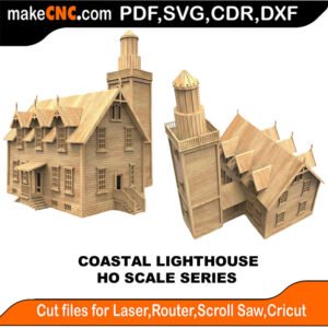 HO Scale Coastal Lighthouse MakeCNC SVG DXF PDF CDR 3D puzzle pattern product image