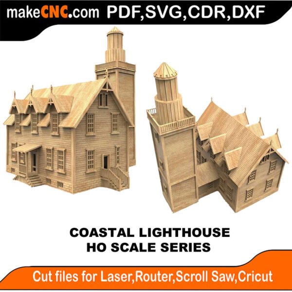 HO Scale Coastal Lighthouse MakeCNC SVG DXF PDF CDR 3D puzzle pattern product image