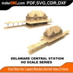 HO Scale Delaware Central Station MakeCNC SVG DXF PDF CDR 3D puzzle pattern product image