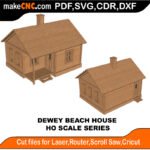 HO Scale Dewey Beach House MakeCNC SVG DXF PDF CDR 3D puzzle pattern product image