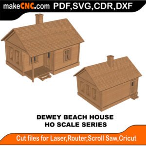 HO Scale Dewey Beach House MakeCNC SVG DXF PDF CDR 3D puzzle pattern product image