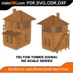 HO Scale Felton Tower Signal MakeCNC SVG DXF PDF CDR 3D puzzle pattern product image
