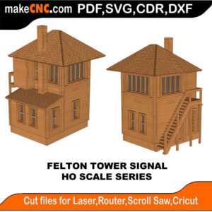 HO Scale Felton Tower Signal MakeCNC SVG DXF PDF CDR 3D puzzle pattern product image