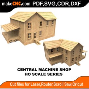 HO Scale Railway Central Machine MakeCNC SVG DXF PDF CDR 3D puzzle pattern product image