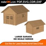 HO Scale Railway Large Garage MakeCNC SVG DXF PDF CDR 3D puzzle pattern product image