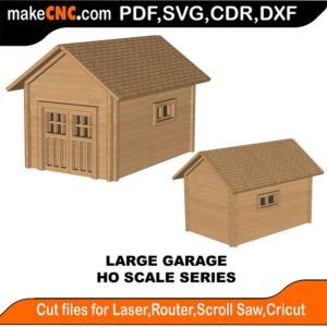 HO Scale Railway Large Garage MakeCNC SVG DXF PDF CDR 3D puzzle pattern product image